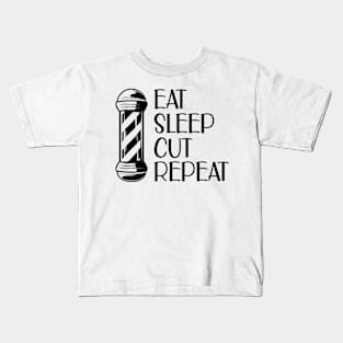 Barber - Eat Sleep Cut Repeat Kids T-Shirt